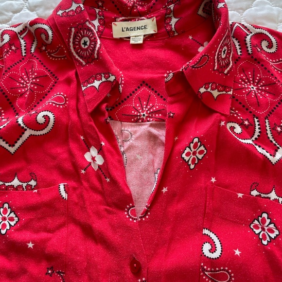L' Agence Flowy Button Down Shirt Size Small - Picture 5 of 6